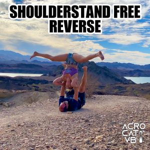 Shoulderstand Free Reverse - Acro Yoga 757 Pose Jeff Miller & Maddie Mograbi