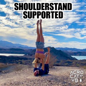 Shoulderstand Supported - Acro Yoga 757 Pose Jeff Miller & Maddie Mograbi